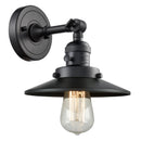 Railroad Sconce shown in the Matte Black finish with a Matte Black shade