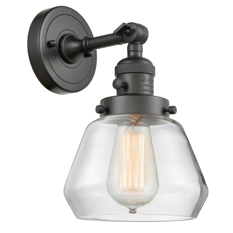 Fulton Sconce shown in the Oil Rubbed Bronze finish with a Clear shade