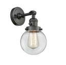 Innovations Lighting Beacon 1-100 watt 6 inch Oil Rubbed Bronze Sconce with Clear glass and Solid Brass 180 Degree Adjustable Swivel With Engraved Cast Cup Includes a "High-Low-Off" Switch. 203SWOBG2026