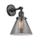 Innovations Lighting Large Cone 1-100 watt 8 inch Oil Rubbed Bronze Sconce with Smoked glass and Solid Brass 180 Degree Adjustable Swivel With Engraved Cast Cup Includes a "High-Low-Off" Switch. 203SWOBG43