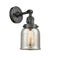 Innovations Lighting Small Bell 1-100 watt 5 inch Oil Rubbed Bronze Sconce with Silver Plated Mercury glass and Solid Brass 180 Degree Adjustable Swivel With Engraved Cast Cup Includes a "High-Low-Off" Switch. 203SWOBG58