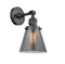 Innovations Lighting Small Cone 1-100 watt 6 inch Oil Rubbed Bronze Sconce with Smoked glass and Solid Brass 180 Degree Adjustable Swivel With Engraved Cast Cup Includes a "High-Low-Off" Switch. 203SWOBG63
