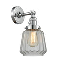 Innovations Lighting Chatham 1-100 watt 6 inch Polished Chrome Sconce with Clear Fluted glass and Solid Brass 180 Degree Adjustable Swivel With Engraved Cast Cup Includes a "High-Low-Off" Switch. 203SWPCG142