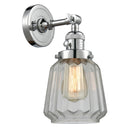 Chatham Sconce shown in the Polished Chrome finish with a Clear shade