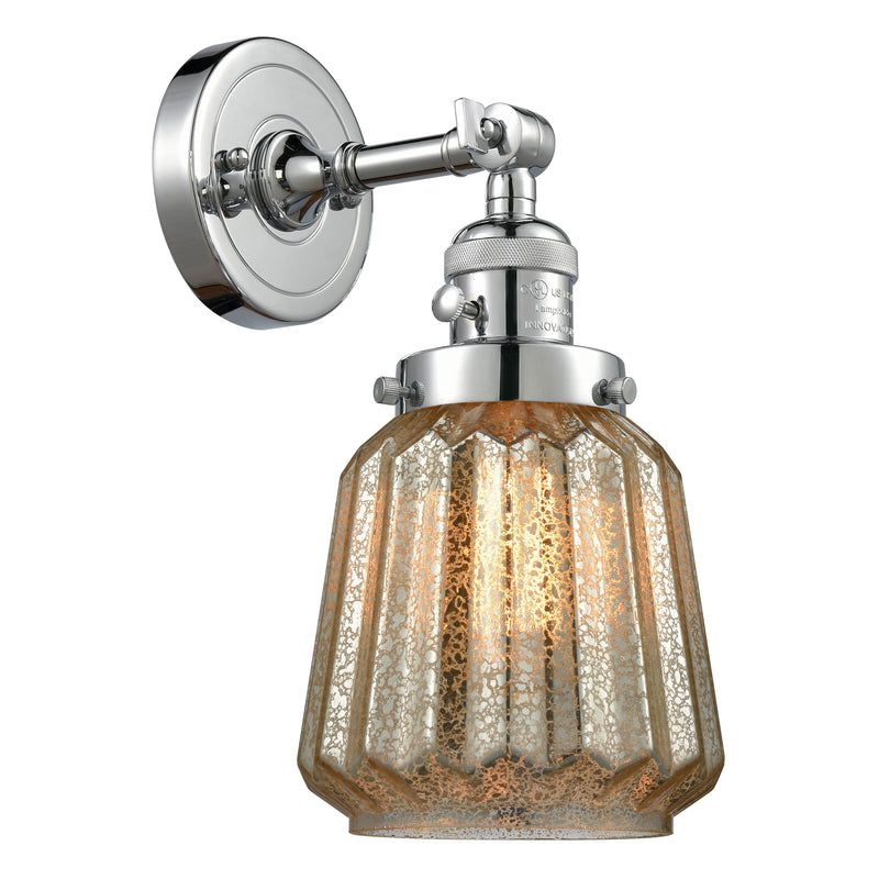 Chatham Sconce shown in the Polished Chrome finish with a Mercury shade