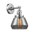 Innovations Lighting Fulton 1-100 watt 7 inch Polished Chrome Sconce with Smoked glass and Solid Brass 180 Degree Adjustable Swivel With Engraved Cast Cup Includes a "High-Low-Off" Switch. 203SWPCG173