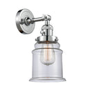 Innovations Lighting Canton 1-100 watt 6.5 inch Polished Chrome Sconce with Clear glass and Solid Brass 180 Degree Adjustable Swivel With Engraved Cast Cup Includes a "High-Low-Off" Switch. 203SWPCG182