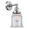 Canton Sconce shown in the Polished Chrome finish with a Clear shade