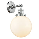 Beacon Sconce shown in the Polished Chrome finish with a Matte White shade