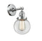 Innovations Lighting Beacon 1-100 watt 6 inch Polished Chrome Sconce with Clear glass and Solid Brass 180 Degree Adjustable Swivel With Engraved Cast Cup Includes a "High-Low-Off" Switch. 203SWPCG2026