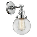 Beacon Sconce shown in the Polished Chrome finish with a Clear shade