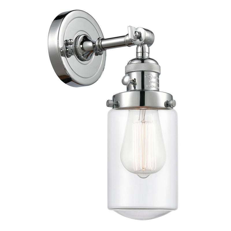 Dover Sconce shown in the Polished Chrome finish with a Clear shade
