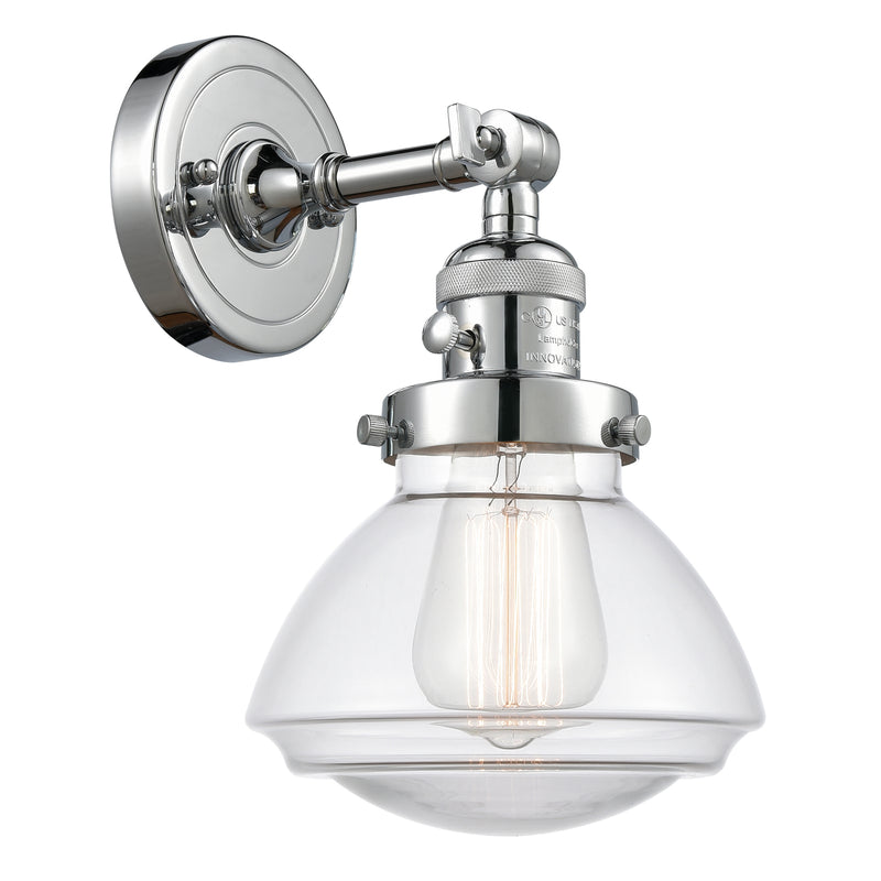 Olean Sconce shown in the Polished Chrome finish with a Clear shade