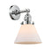 Innovations Lighting Large Cone 1-100 watt 8 inch Polished Chrome Sconce with Matte White Cased glass and Solid Brass 180 Degree Adjustable Swivel With Engraved Cast Cup Includes a "High-Low-Off" Switch. 203SWPCG41