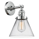 Cone Sconce shown in the Polished Chrome finish with a Clear shade