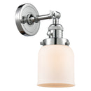 Bell Sconce shown in the Polished Chrome finish with a Matte White shade