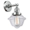 Oxford Sconce shown in the Polished Chrome finish with a Clear shade