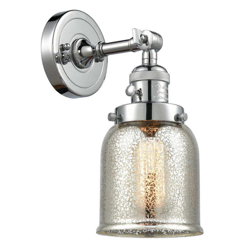 Bell Sconce shown in the Polished Chrome finish with a Silver Plated Mercury shade