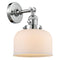Bell Sconce shown in the Polished Chrome finish with a Matte White shade