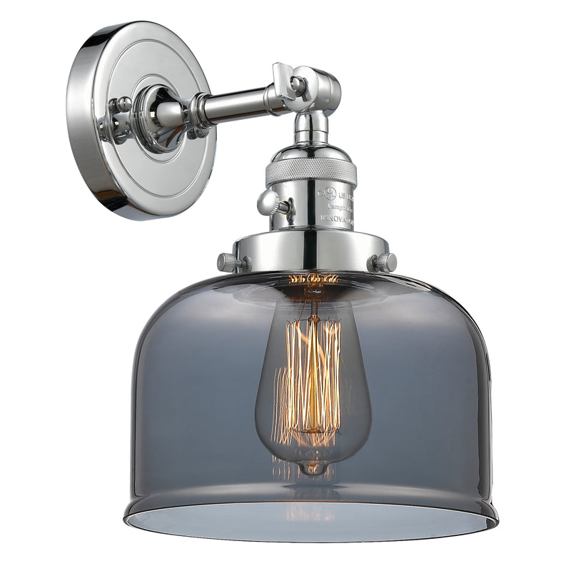 Bell Sconce shown in the Polished Chrome finish with a Plated Smoke shade