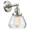 Fulton Sconce shown in the Polished Nickel finish with a Clear shade