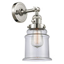 Canton Sconce shown in the Polished Nickel finish with a Clear shade