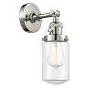 Dover Sconce shown in the Polished Nickel finish with a Clear shade