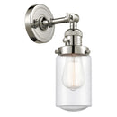 Dover Sconce shown in the Polished Nickel finish with a Seedy shade