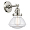 Olean Sconce shown in the Polished Nickel finish with a Clear shade