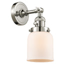 Bell Sconce shown in the Polished Nickel finish with a Matte White shade