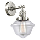 Oxford Sconce shown in the Polished Nickel finish with a Clear shade