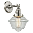 Oxford Sconce shown in the Polished Nickel finish with a Seedy shade