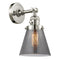 Cone Sconce shown in the Polished Nickel finish with a Plated Smoke shade