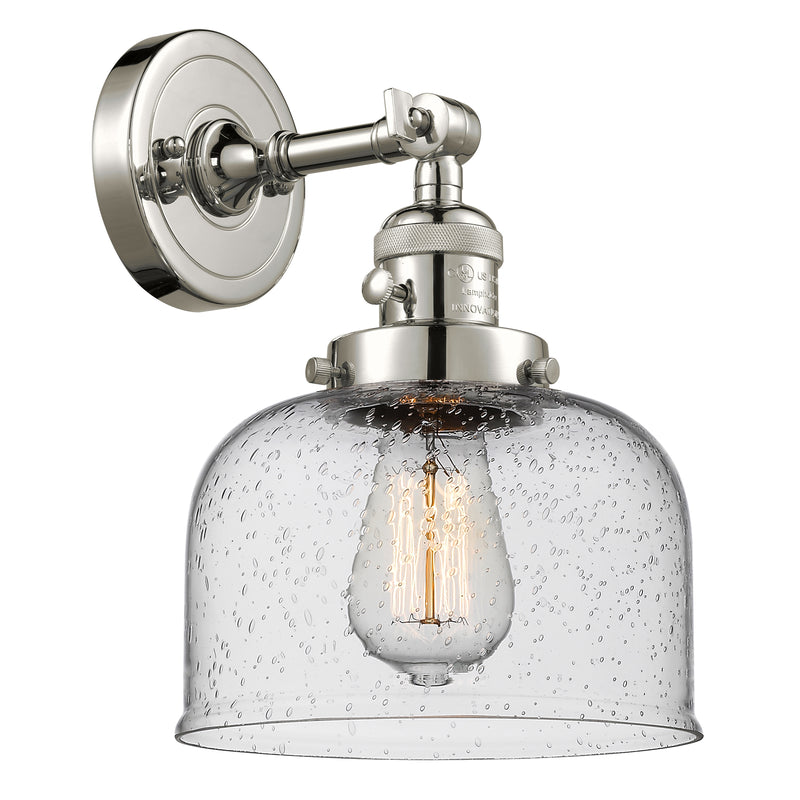 Bell Sconce shown in the Polished Nickel finish with a Seedy shade