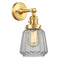 Chatham Sconce shown in the Satin Gold finish with a Clear shade