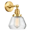 Fulton Sconce shown in the Satin Gold finish with a Clear shade
