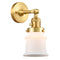 Canton Sconce shown in the Satin Gold finish with a Matte White shade