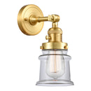 Canton Sconce shown in the Satin Gold finish with a Clear shade