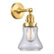 Bellmont Sconce shown in the Satin Gold finish with a Clear shade