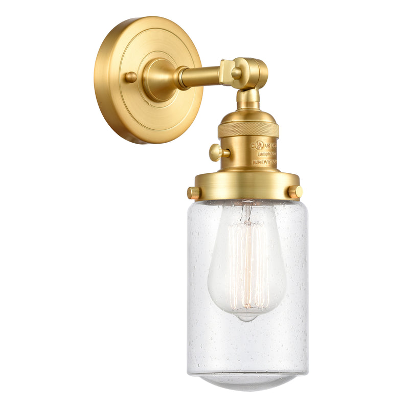 Dover Sconce shown in the Satin Gold finish with a Seedy shade
