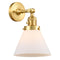 Cone Sconce shown in the Satin Gold finish with a Matte White shade