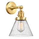 Cone Sconce shown in the Satin Gold finish with a Seedy shade