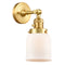 Bell Sconce shown in the Satin Gold finish with a Matte White shade