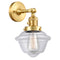 Oxford Sconce shown in the Satin Gold finish with a Clear shade