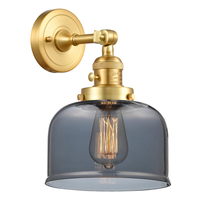 Bell Sconce shown in the Satin Gold finish with a Plated Smoke shade