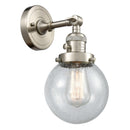 Beacon Sconce shown in the Brushed Satin Nickel finish with a Seedy shade