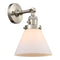 Cone Sconce shown in the Brushed Satin Nickel finish with a Matte White shade