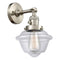 Oxford Sconce shown in the Brushed Satin Nickel finish with a Clear shade