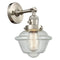 Oxford Sconce shown in the Brushed Satin Nickel finish with a Seedy shade