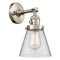 Cone Sconce shown in the Brushed Satin Nickel finish with a Clear shade